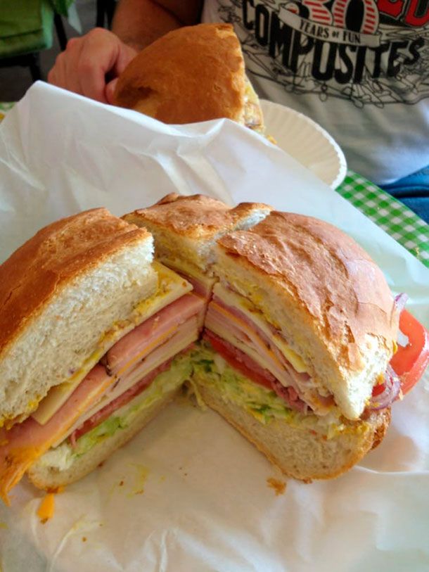 Poor Boy Sandwich sliced into 4 pieces - serves 2
