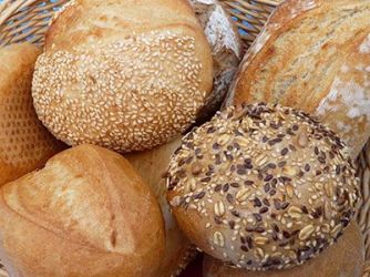 Assorted fresh-baked breads at Kohnen&rsquo;s Country Bakery, Tehachapi, CA
